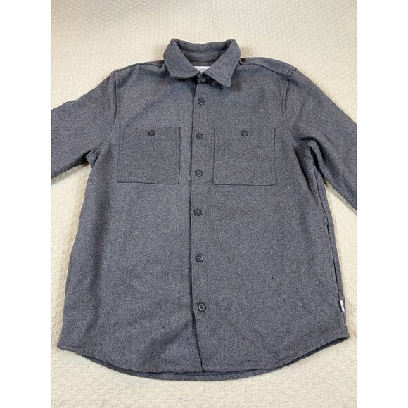 Onia Brushed Flannel Shirt Essential Heavy-Weight Overshirt | Gray | Mens Medium - Picture 2 of 13